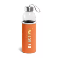 Sports bottle, Glass and stainless steel, Orange