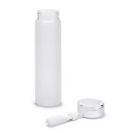  Sticla de apa sport 470 ml, cu agatatoare din silicon, Everestus, 20FEB1111, Sticla, Alb