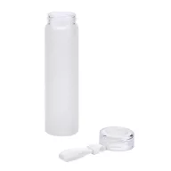   Sticla de apa sport 470 ml, cu agatatoare din silicon, Everestus, 20FEB1111, Sticla, Alb