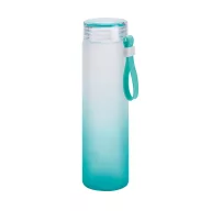   Sticla de apa sport 470 ml, cu agatatoare din silicon, Everestus, 20FEB1110, Sticla, Albastru