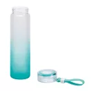 Sticla de apa sport 470 ml, cu agatatoare din silicon, Everestus, 20FEB1110, Sticla, Albastru