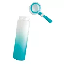 Sticla de apa sport 470 ml, cu agatatoare din silicon, Everestus, 20FEB1110, Sticla, Albastru