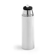   Termos 490 ml, perete dublu, cana capac, Everestus, TL, otel inoxidabil si pp, alb