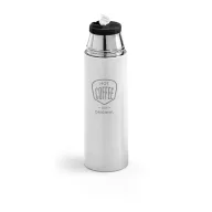   Termos 490 ml, perete dublu, cana capac, Everestus, TL, otel inoxidabil si pp, alb
