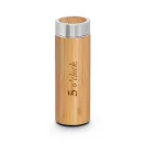 Termos 430 ml, perete dublu, cu infuzor, Everestus, TL, bambus si otel inoxidabil, natur
