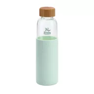   Sticla de apa sport 600 ml cu manson din silicon, Everestus, 20FEB1076, Sticla, Verde