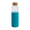 Sticla de apa sport 600 ml cu manson din silicon, Everestus, 20FEB1075, Sticla, Albastru