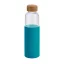 Sticla de apa sport 600 ml cu manson din silicon, Everestus, 20FEB1075, Sticla, Albastru