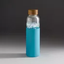 Sticla de apa sport 600 ml cu manson din silicon, Everestus, 20FEB1075, Sticla, Albastru