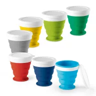   Pahar pliabil pentru calatorie, 21MAR2556, 250 ml, Everestus, Silicon, Polipropilena, Albastru