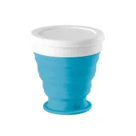   Pahar pliabil pentru calatorie, 21MAR2557, 250 ml, Everestus, Silicon, Polipropilena, Albastru
