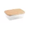 Caserola etansa, 21MAR1246, 1000 ml, Everestus, 198x68 mm, Sticla, Bambus, Natur