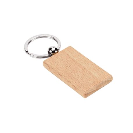 Breloc dreptunghiular, 2502E15188, Everestus, 50 x 28 mm, Lemn, Natur