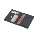 Husa de pasaport cu inchidere elastica si buzunare multiple, Everestus, 2610E18180, 110x150 mm, Poliuretan, Negru