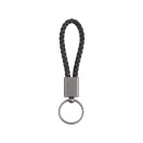 Breloc dreptunghiular cu snur impletit, Everestus, 2610E18118, 150x50x17 mm, Poliuretan, Poliester, Negru