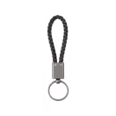 Breloc dreptunghiular cu snur impletit, Everestus, 2610E18118, 150x50x17 mm, Poliuretan, Poliester, Negru