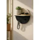 Breloc dreptunghiular cu snur impletit, Everestus, 2610E18118, 150x50x17 mm, Poliuretan, Poliester, Negru
