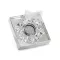 Lumanare cu motive de Craciun, 123x123x30 mm, Everestus, 20SEP0659, Sticla, Argintiu