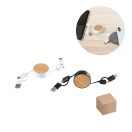 Cablu de incarcare retractabil 5-in-1, Everestus, 22FEB1630, 50x130 mm, ABS, Bambus, Negru