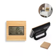   Ceas de masa, Everestus, 18SEP2446, 130x130x21 mm, ABS, Bambus, Negru
