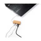 Hub usb, Everestus, 42FEB230398, 78x38x11 mm, Bambus, Natur
