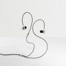 VIBRATION. Earphones, Metal. ABS, Silver
