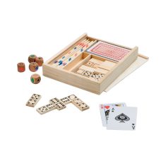 Set jocuri 4-in-1 in cutie din lemn, Everestus, JJE03, natur