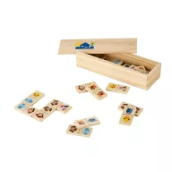   Joc Domino cu figuri de animale, 147x50x30 mm, Everestus, SGS05, lemn, natur