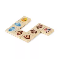   Joc Domino cu figuri de animale, 147x50x30 mm, Everestus, SGS05, lemn, natur