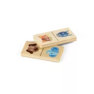   Joc Domino cu figuri de animale, 147x50x30 mm, Everestus, SGS05, lemn, natur