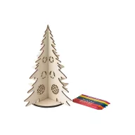   Pom de Craciun din lemn pliabil de colorat, 2509E15147, Everestus, 162x162x200 mm, Lemn, Natur deschis