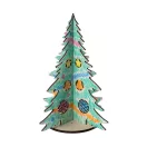 Pom de Craciun din lemn pliabil de colorat, 2509E15147, Everestus, 162x162x200 mm, Lemn, Natur deschis