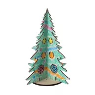   Pom de Craciun din lemn pliabil de colorat, 2509E15147, Everestus, 162x162x200 mm, Lemn, Natur deschis
