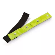   Banderola reflectorizanta cu 4 LED-uri rosii, functie flash si velcro, Everestus, 20FEB0431, Poliester, Galben