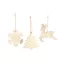 Set 3 ornamente de Craciun, Everestus, 2601E13455, Ø78x2 mm, Lemn, Natur deschis