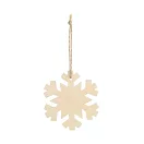 Set 3 ornamente de Craciun, Everestus, 2601E13455, Ø78x2 mm, Lemn, Natur deschis