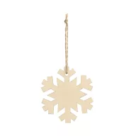   Set 3 ornamente de Craciun, Everestus, 2601E13455, Ø78x2 mm, Lemn, Natur deschis