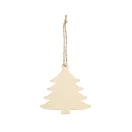 Set 3 ornamente de Craciun, Everestus, 2601E13455, Ø78x2 mm, Lemn, Natur deschis