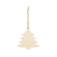   Set 3 ornamente de Craciun, Everestus, 2601E13455, Ø78x2 mm, Lemn, Natur deschis