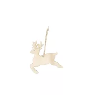  Set 3 ornamente de Craciun, Everestus, 2601E13455, Ø78x2 mm, Lemn, Natur deschis