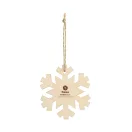 Set 3 ornamente de Craciun, Everestus, 2601E13455, Ø78x2 mm, Lemn, Natur deschis