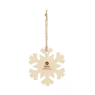   Set 3 ornamente de Craciun, Everestus, 2601E13455, Ø78x2 mm, Lemn, Natur deschis