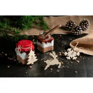   Set 3 ornamente de Craciun, Everestus, 2601E13455, Ø78x2 mm, Lemn, Natur deschis