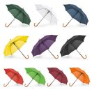 Umbrela cu deschidere automata 104 cm, maner din lemn, Everestus, 20IAN846, Negru, Poliester 190T