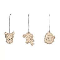   Set de colorat cu motive de Craciun, Everestus, 2601E13783, 122x94x14 mm, Lemn, Natur deschis