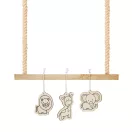 Set de colorat cu 3 figurine si 4 creioane, Everestus, 20APR017, lemn, natur