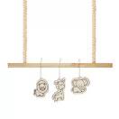 Set de colorat cu 3 figurine si 4 creioane, Everestus, 20APR017, lemn, natur