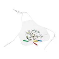   Sort de copii pentru colorat, material textil, Kidonero, 8IA19001, alb