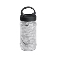   Prosop gimnastica in sticla cu maner, poliamida, poliester, 30x80 cm, Everestus, SPF032, alb, saculet sport inclus