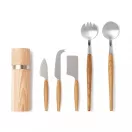 Set 2 tacamuri, Vinga, 42FEB232058, 5.5x28.5x2 cm, Lemn, Otel, Maro